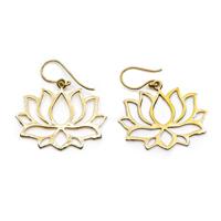 Oorbellen Lotus Messing Goudkleurig (25 mm) - thumbnail