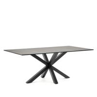 Kave Home Eettafel 'Argo' Iron Moss Keramiek, 200 x 100cm, kleur Zwart - thumbnail