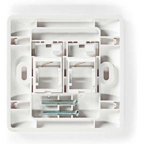 Netwerk Keystone-voorplaat | Frontplaat RJ45 | 2 poort(en) | ABS | Wit | Doos Netwerk Keystone-voorplaat | Frontplaat RJ45 | 2 poort(en) | ABS | Wit | Doos