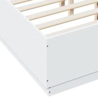 Bedframe met LED-verlichting bewerkt hout wit 135x190 cm - thumbnail