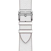 Lederen bandje - Wit - Geschikt voor Apple Watch 44mm / 45mm / 46mm / 49mm - thumbnail