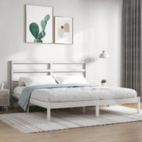 Bedframe zonder matras massief grenenhout wit 200x200 cm - thumbnail
