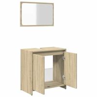 2-delige Badkamermeubelset bewerkt hout sonoma eikenkleurig - thumbnail