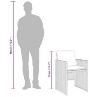 5-delige Tuinset met kussens poly rattan bruin - thumbnail
