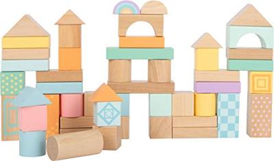 Small Foot houten bouwblokken pastel, 50dlg.