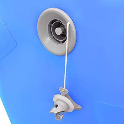 Gymnastiekrol met pomp opblaasbaar 100x60 cm PVC blauw - thumbnail