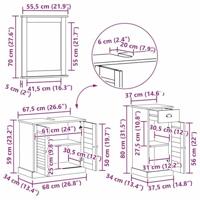 Badkamermeubelset met lade VIGO 3 pcs Bruin 37 x 34 x 80 cm - thumbnail