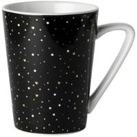 Dutch Rose loft zwart-wit mok zwart met glitters 31 cl - thumbnail