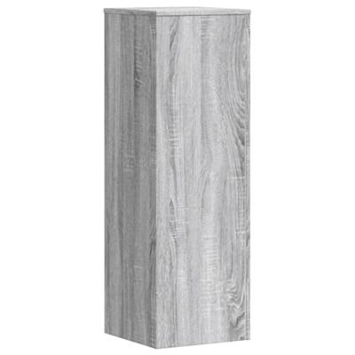 Plantenstandaards 2 st 33x33x100 cm bewerkt hout grijs sonoma