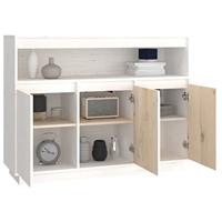 Dressoir 104,5x34x80 cm massief grenenhout wit - thumbnail