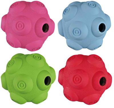 TRIXIE SNACKBAL NATUURRUBBER ASSORTI 9X9X9 CM 3 ST