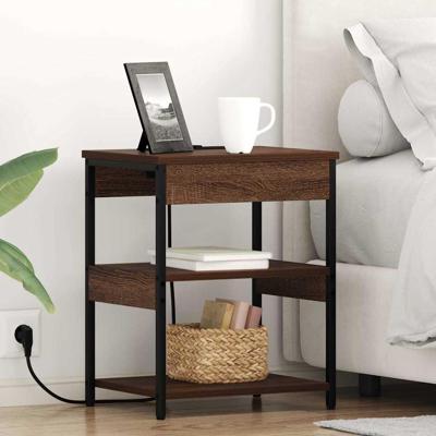 Nachtkastje 2 pcs Bruin Eiken 41 x 31 x 51 cm Bewerkt hout