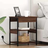 Nachtkastje 2 pcs Bruin Eiken 41 x 31 x 51 cm Bewerkt hout - thumbnail