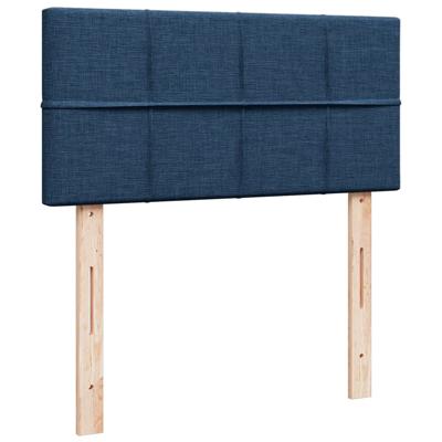 Boxspring met matras stof blauw 90x190 cm - thumbnail