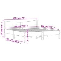 Bedframe zonder matras massief grenenhout 200x200 cm - thumbnail
