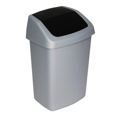 Sunware Delta Prullenbak Met Swingdeksel 10 L Zilvergrijs