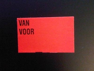 Etiket 2616 recht fl.rood Van Voor semi