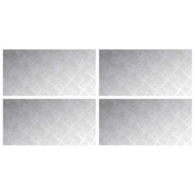 VidaXL Trap tread rechthoekig 4 pcs zilver 80 x 40 cm aluminium VidaXL Trap tread rechthoekig 4 pcs zilver 80 x 40 cm aluminium