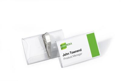 Badge Durable 8110 met krokodillenklem 40x75mm | 25 stuks