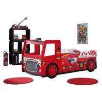 Vipack bed Brandweer - rood - incl. LED - 101x101x223 cm - thumbnail