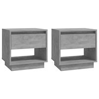 Nachtkastjes 2 st 45x34x44 cm spaanplaat betongrijs - thumbnail