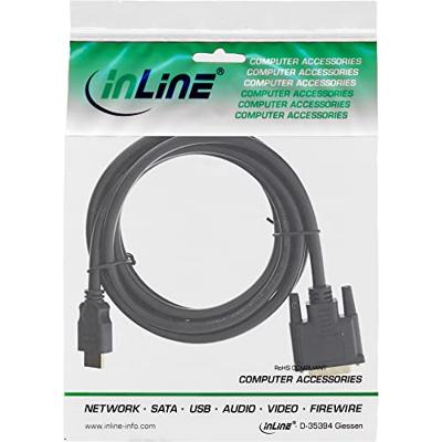 InLine 17662P video kabel adapter 2 m HDMI DVI-D Zwart InLine 17662P video kabel adapter 2 m HDMI DVI-D Zwart