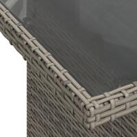 Tuintafel met glazen blad 100x55x73 cm poly rattan grijs - thumbnail