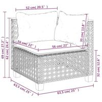 7-delige Loungeset met kussens poly rattan beige - thumbnail