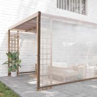 VidaXL Doorzichtig zeildoek met zeilringen 10x10 m polyethyleen - thumbnail