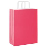 VidaXL Papieren zakken 250 st met hengsels 26x12x35 cm roze - thumbnail