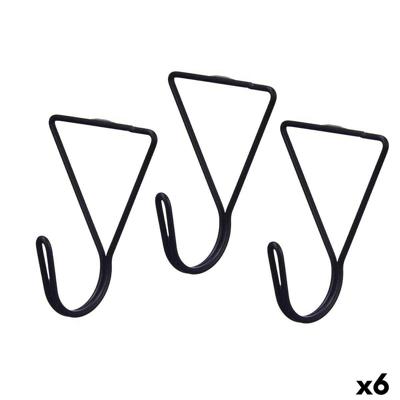 Hangers Gift Decor Zwart Metaal Driehoekig Set 3 Onderdelen (6 Stuks)