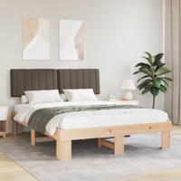 Bedframe met Gevoerd Hoofdgedeelte Taupe 150 x 200 cm - thumbnail