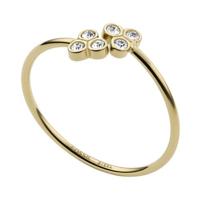 Fossil JF04114710 Ring Sutton staal goudkleurig-wit - thumbnail