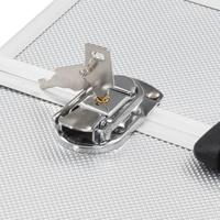 VidaXL Make-up koffer 38x23x34 cm aluminium zilverkleurig - thumbnail