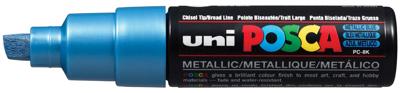 Paintmarker Uni POSCA PC8K breed schuin metallic blauw Paintmarker Uni POSCA PC8K breed schuin metallic blauw