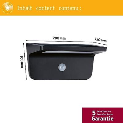 Paulmann 94505 Cyrus Wandlamp op zonne-energie 5.00 W Warmwit Antraciet