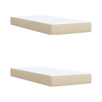 Boxspring met matras stof crèmekleurig 200x200 cm - thumbnail