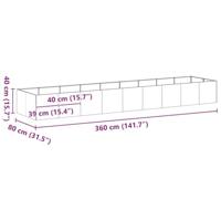 Plantenbak 360x80x40 cm staal wit - thumbnail