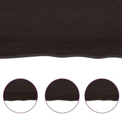 Tafelblad natuurlijke rand 100x40x(2-4)cm eikenhout donkerbruin