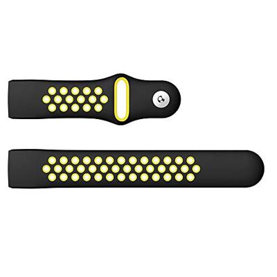 Fitbit Charge 3 & 4 siliconen DOT bandje - Geel / Zwart - Maat: Large - thumbnail