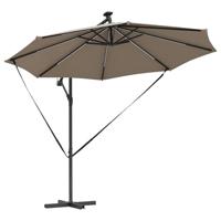 Cantilever Banana Parasol met slot Taupe 294 x 294 x 248 cm - thumbnail