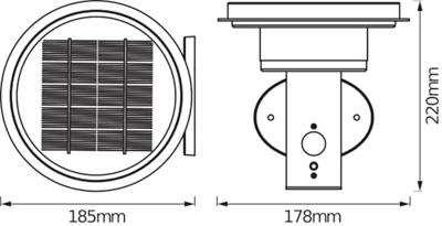 OSRAM HOMELIGHTING ENDURA Style Solar Wall Sensor Double Circle 6W Black 4099854455506 LED-buitenlamp (wand)