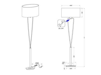 Trio Design schemerlampParis II goud met witte lampenkap - 400200108 - thumbnail