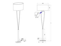 Trio Design schemerlampParis II goud met witte lampenkap - 400200108 - thumbnail