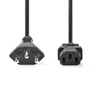 Nedis CEGL11200BK20 Stroomkabel Ch Type 12 Iec-320-c13 Recht Recht Vernikkeld 2.00 M Rond Pvc Zwart Label - thumbnail