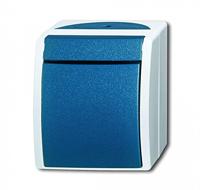 Busch-Jaeger 2601/7 W-53 Ocean (opbouw) Kruisschakelaar spatwaterdicht Blauw, Groen - thumbnail