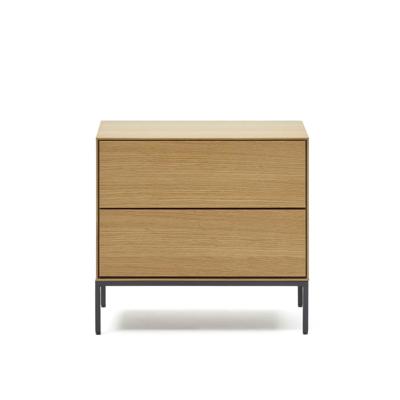 Kave Home Nachtkastje 'Vedrana' Eiken, Met 2 lades