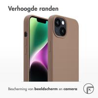 Accezz Liquid Silicone Backcover met MagSafe voor Apple iPhone 14 - Lichtbruin Telefoonhoesje Bruin - thumbnail