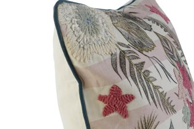 Kussenhoes DKD Home Decor Roze Groen Tropisch 50 x 1 x 50 cm