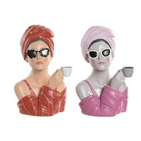 Decoratieve figuren Home ESPRIT Rood Koraal Vrouw 20 X 18,5 X 29 CM (2 Stuks) - thumbnail